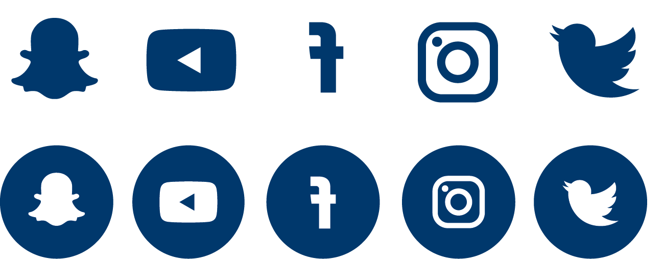 蓝色的社交媒体图标的例子.